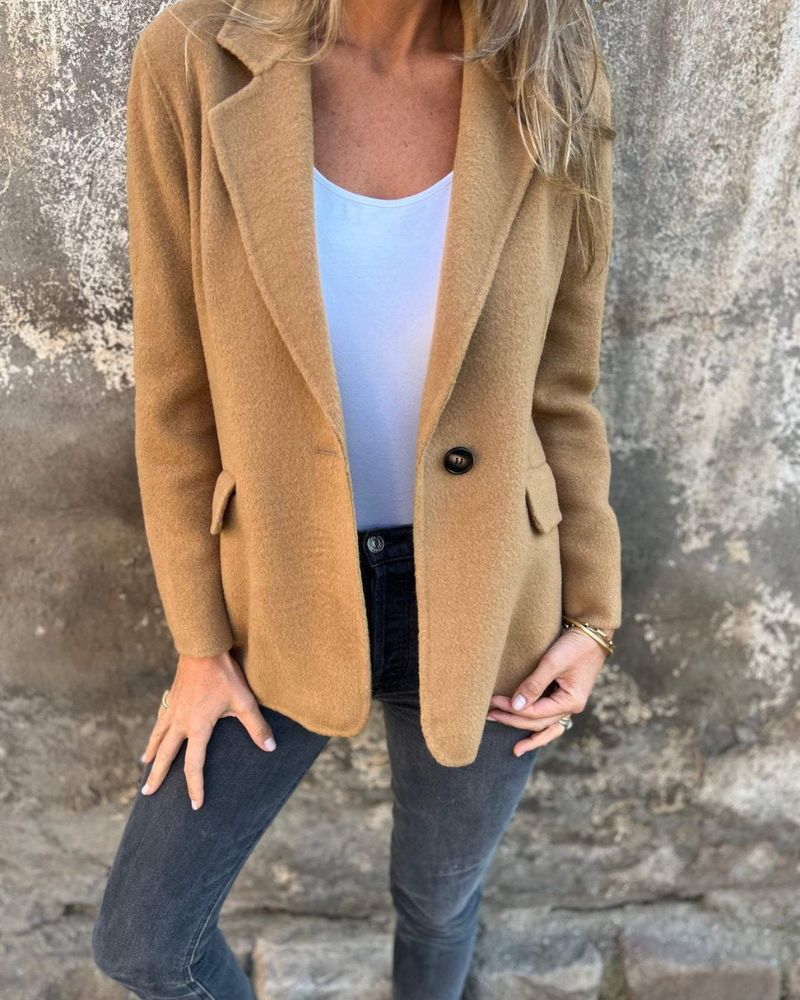 Paola | Blazer-Cappotto Monopetto con Revers