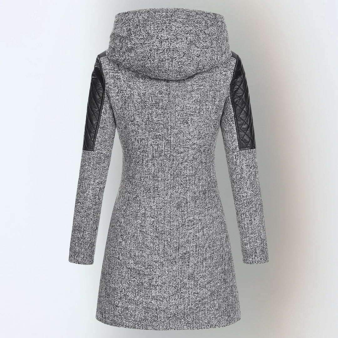 Vittoria | Cappotto con cappuccio e inserti trapuntati