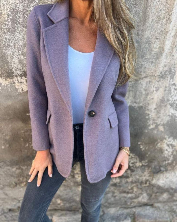 Paola | Blazer-Cappotto Monopetto con Revers