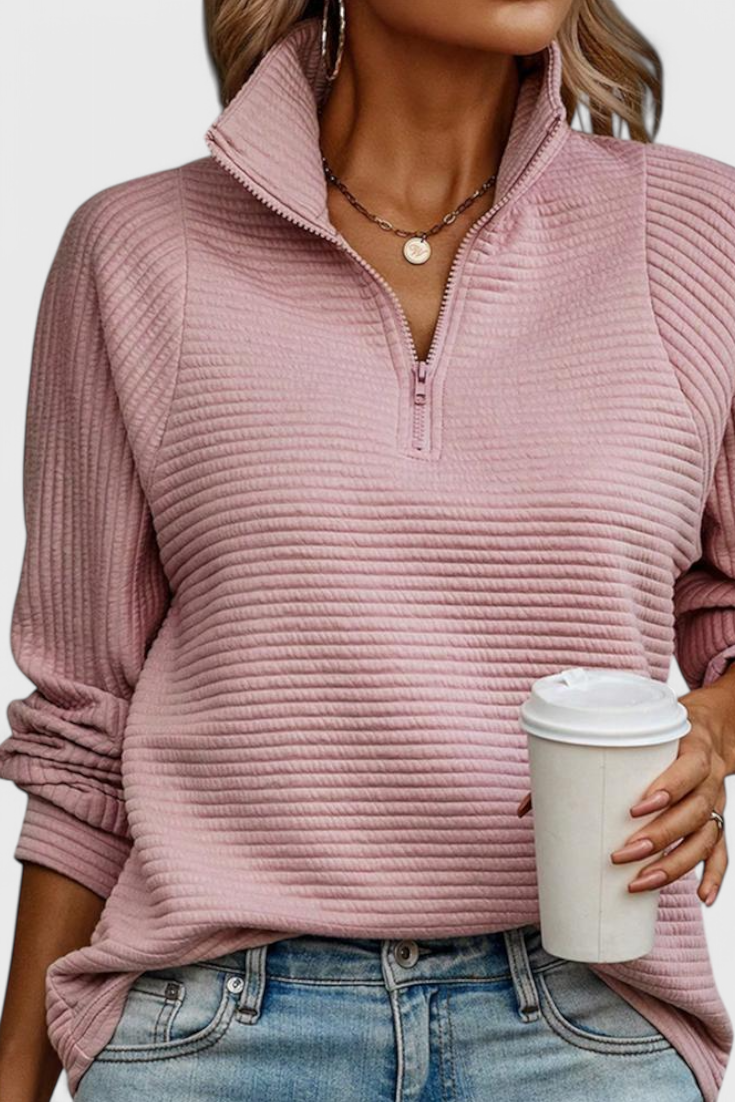 Ludovica | Maglione con scollo a V e zip