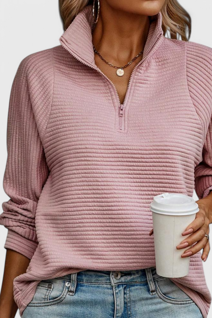 Ludovica | Maglione con scollo a V e zip