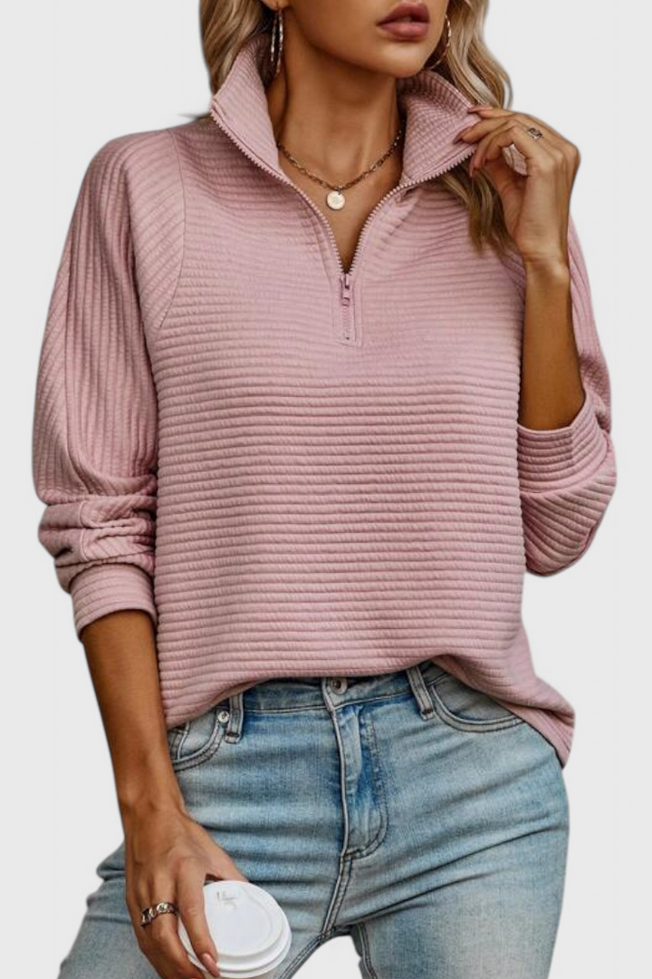 Ludovica | Maglione con scollo a V e zip