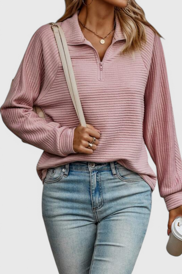 Ludovica | Maglione con scollo a V e zip