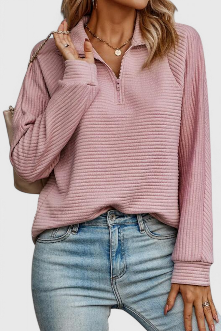 Ludovica | Maglione con scollo a V e zip
