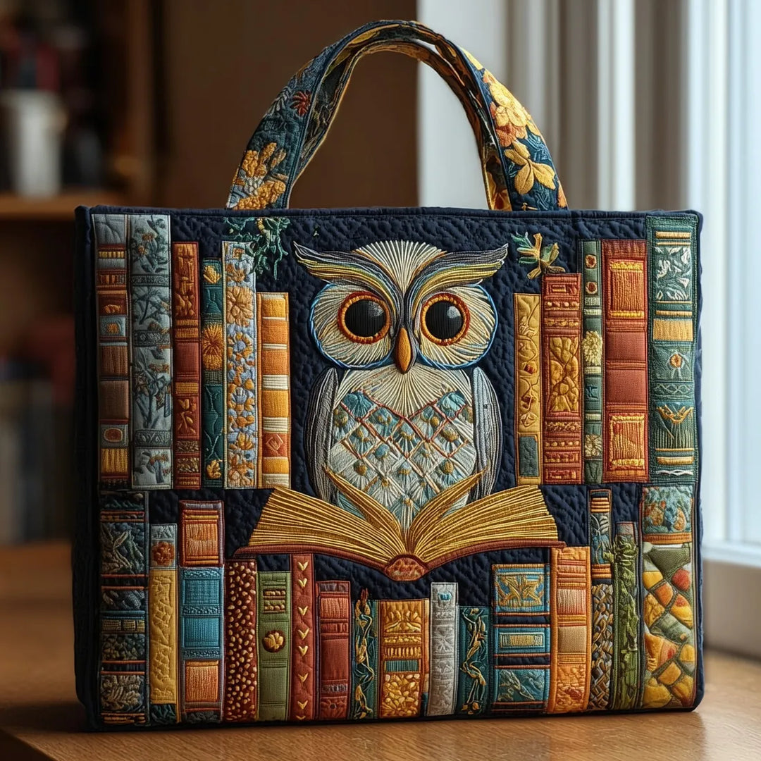 Borsa artigianale - Gufo tra vecchi libri
