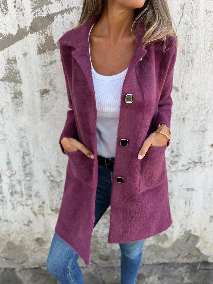 Cristina | Cappotto midi morbido con bottoni