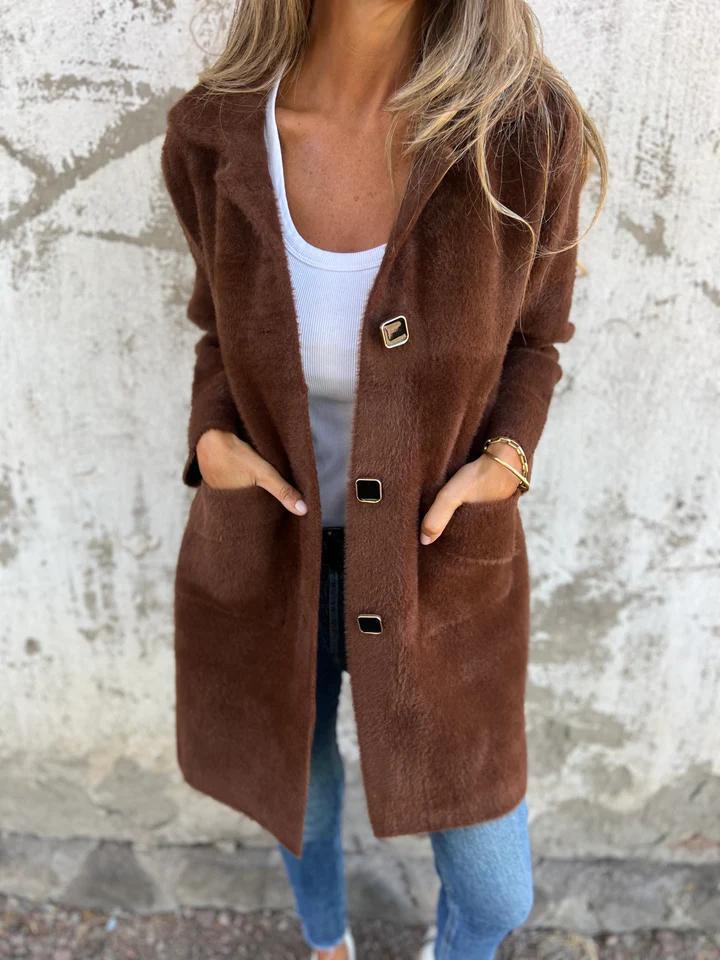 Cristina | Cappotto midi morbido con bottoni
