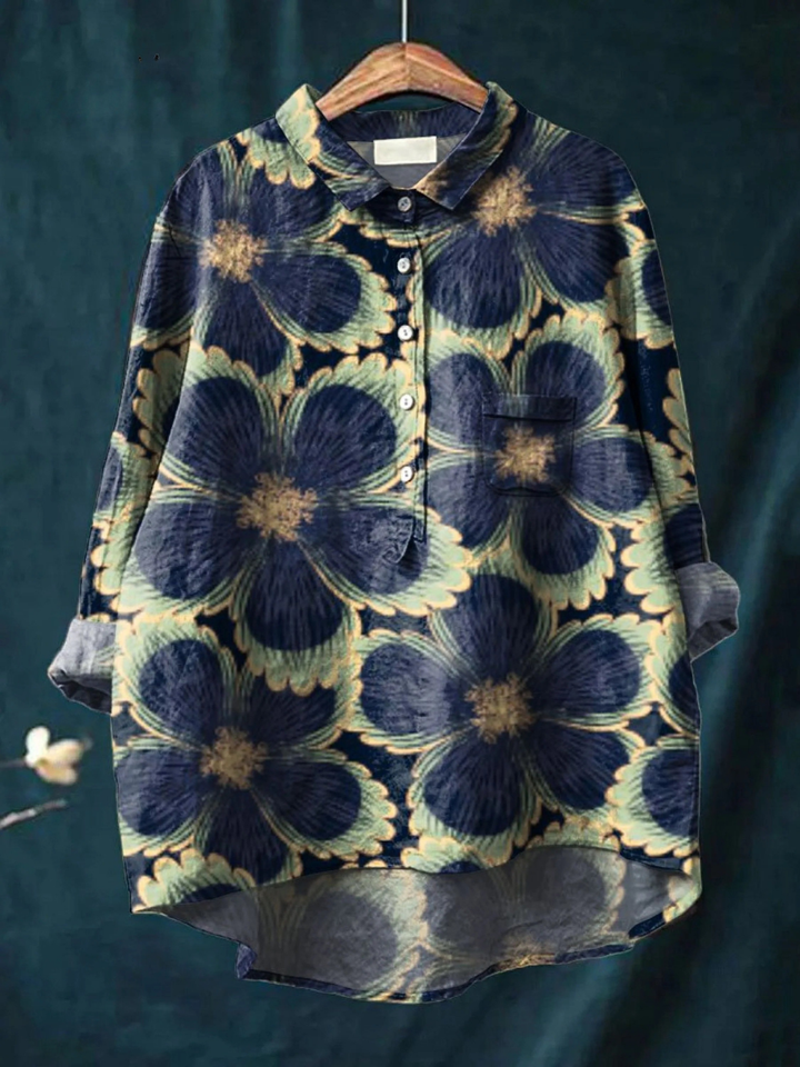 Federica | Camicia casual vintage floreale da donna
