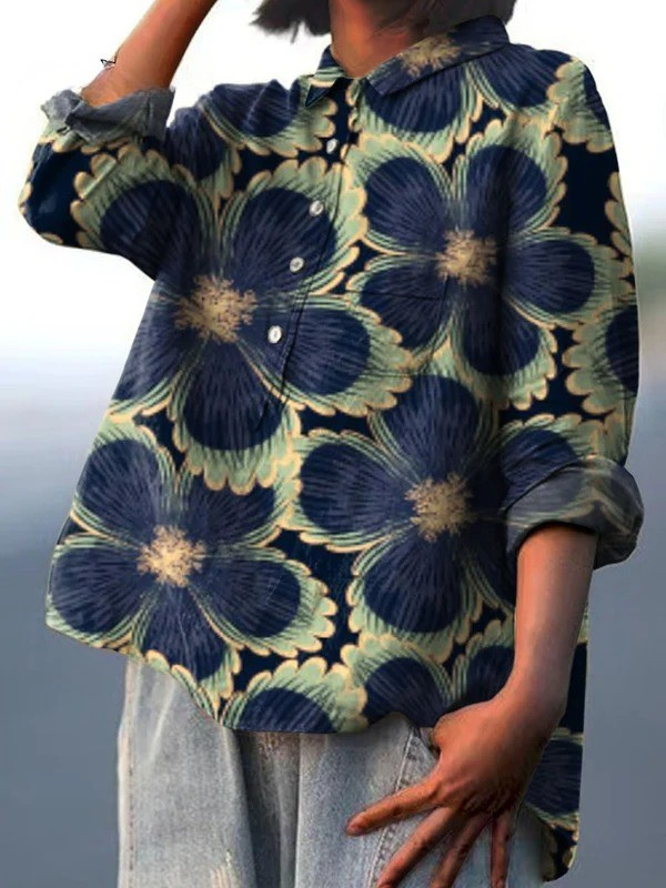 Federica | Camicia casual vintage floreale da donna