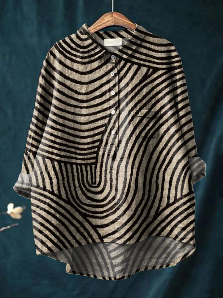Giulia | Camicia casual con stampa a linee circolari
