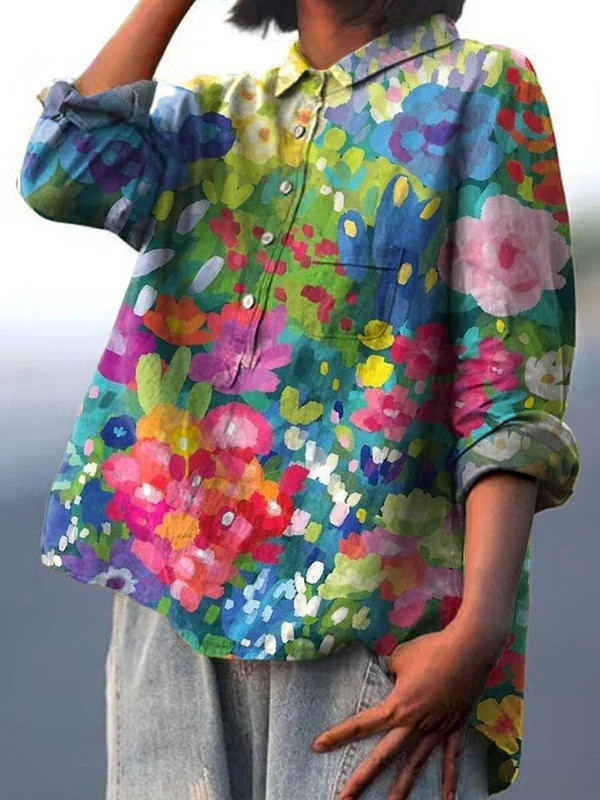 Camilla | Camicia casual da donna con stampa floreale vintage