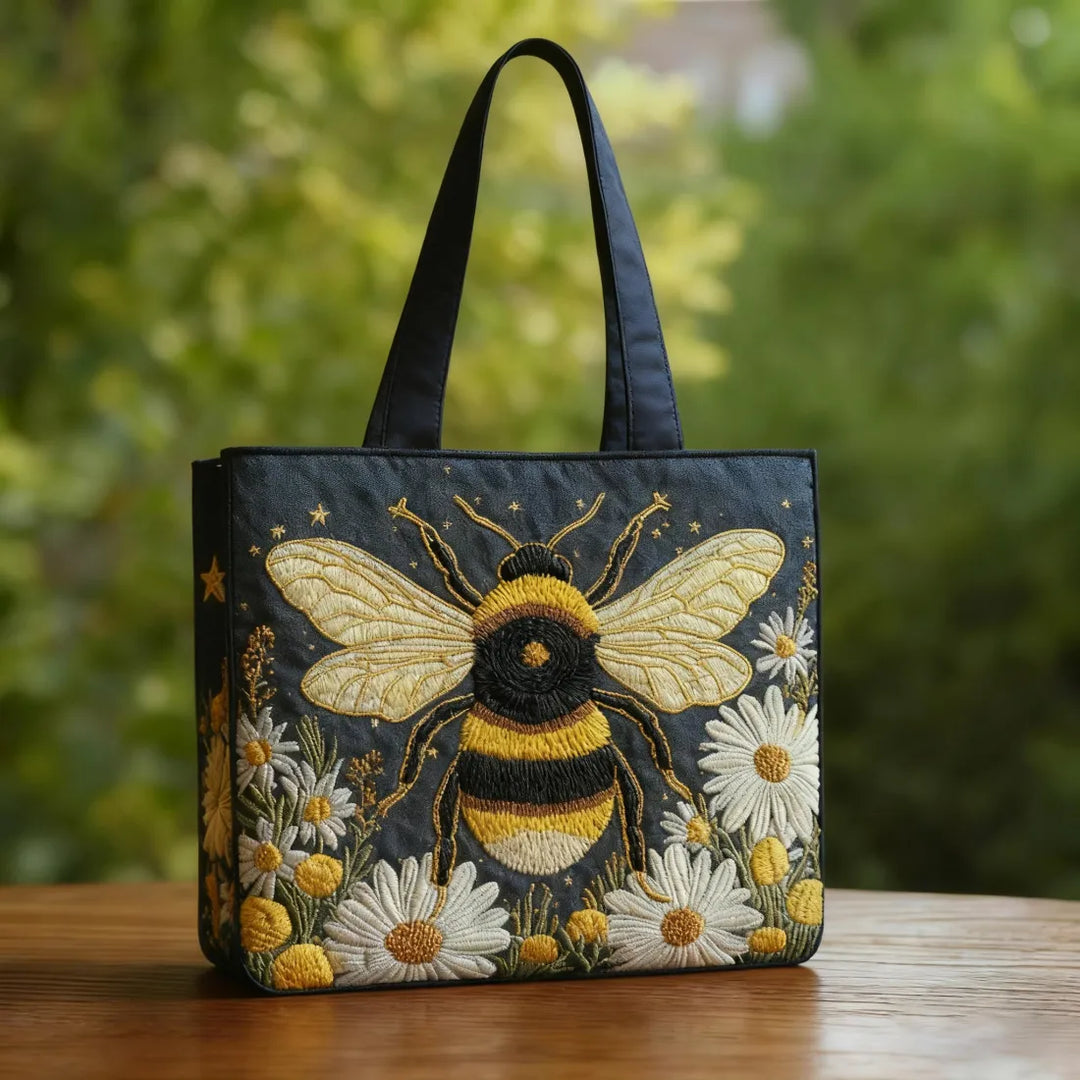 Borsa artigianale - Api con margherite e stelle