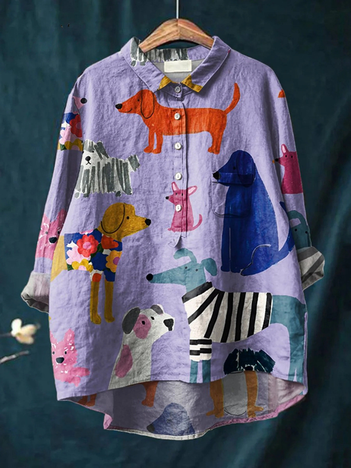 Alessia | T-shirt artistica casual con cani