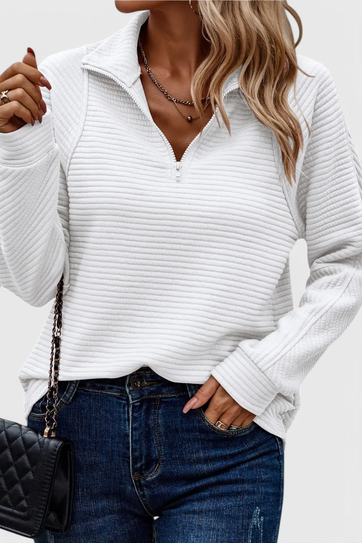 Ludovica | Maglione con scollo a V e zip