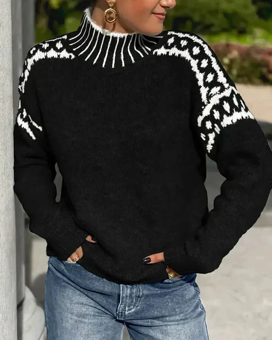 Ludovica | Maglione in lana merino con motivo nordico