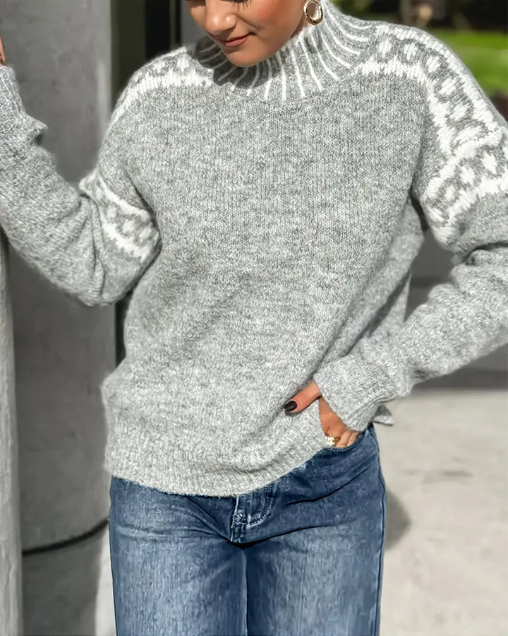 Ludovica | Maglione in lana merino con motivo nordico