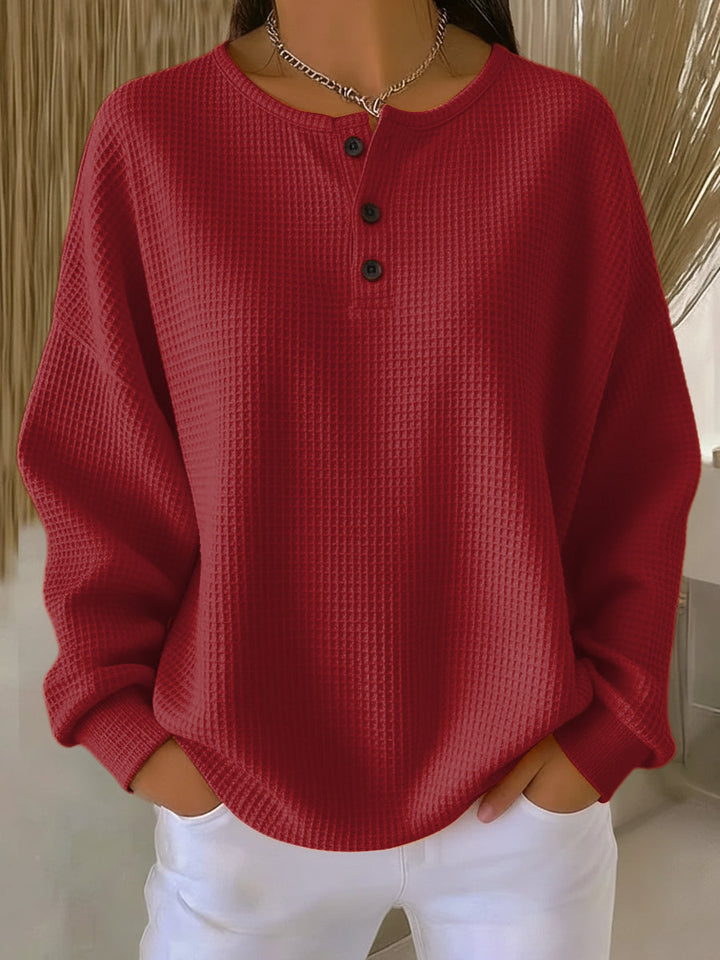 Giulia | Maglione Henley con trama a nido d'ape