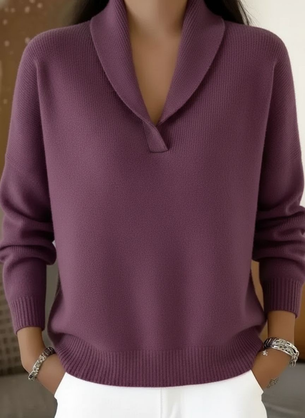 Fiorella | Maglione elegante con scollo a V