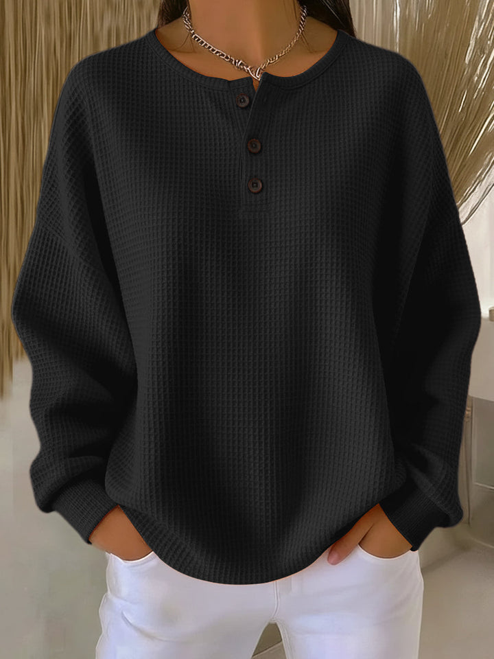 Giulia | Maglione Henley con trama a nido d'ape