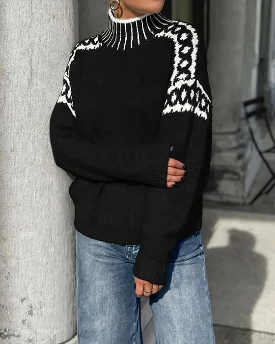 Ludovica | Maglione in lana merino con motivo nordico