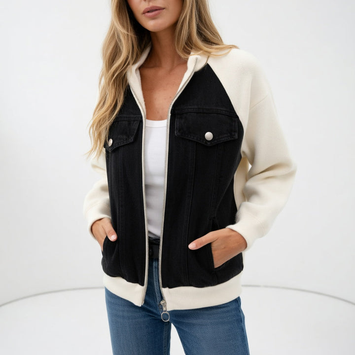 Ilaria | Giacca in denim e maglia con zip