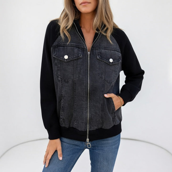 Ilaria | Giacca in denim e maglia con zip