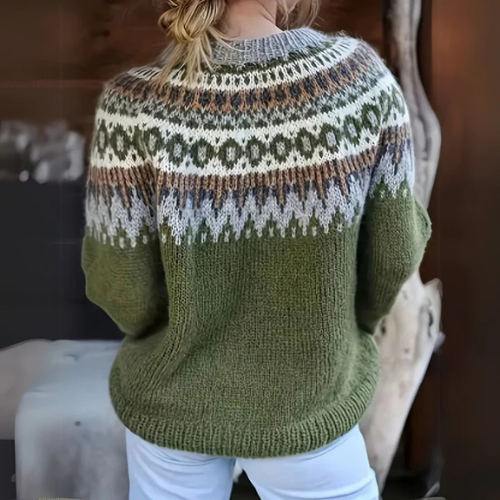 Alessandra | Maglione in lana merino con motivo nordico