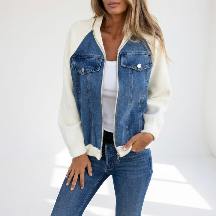 Ilaria | Giacca in denim e maglia con zip
