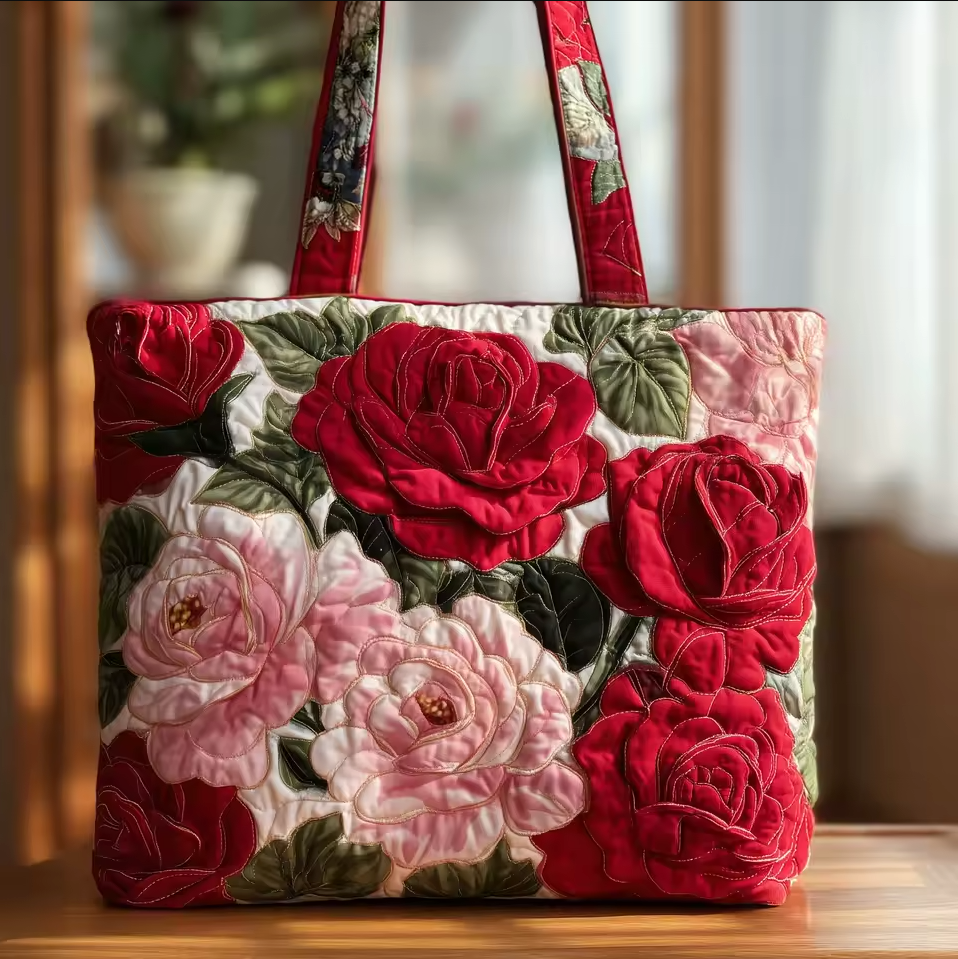 Borsa artigianale - rose rosse