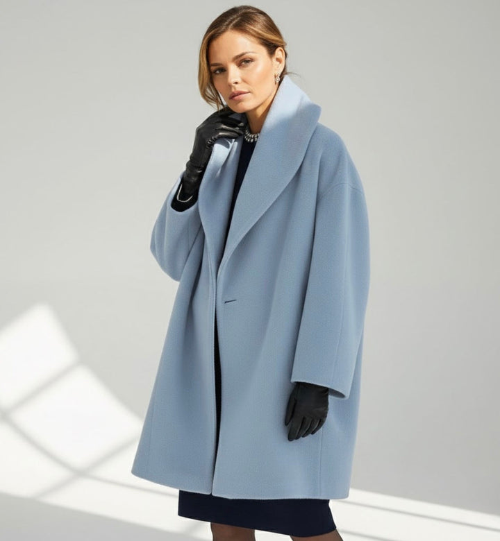Aurora | Cappotto Cocoon con ampio collo a scialle