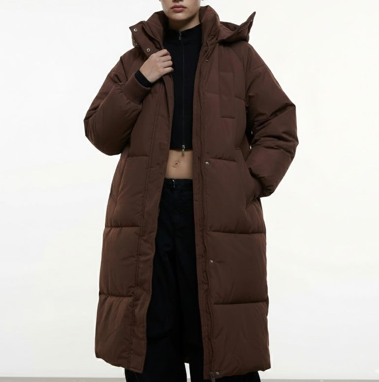 Gaia | Piumino lungo oversize con collo alto