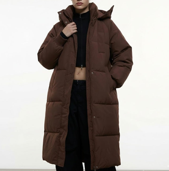 Gaia | Piumino lungo oversize con collo alto
