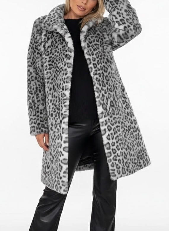 Greta | Cappotto in ecopelliccia leopardata
