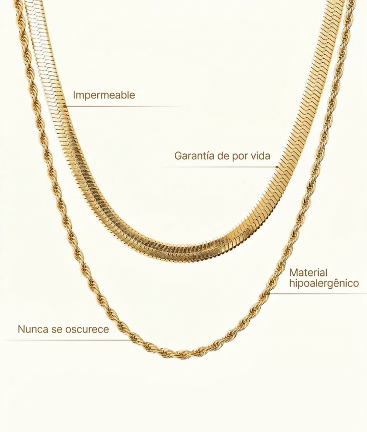 Malena | Doppio collana placcato oro 18 carati