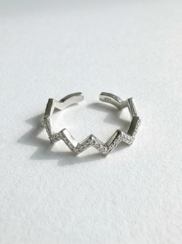 Anello zigzag con pietre preziose Martina