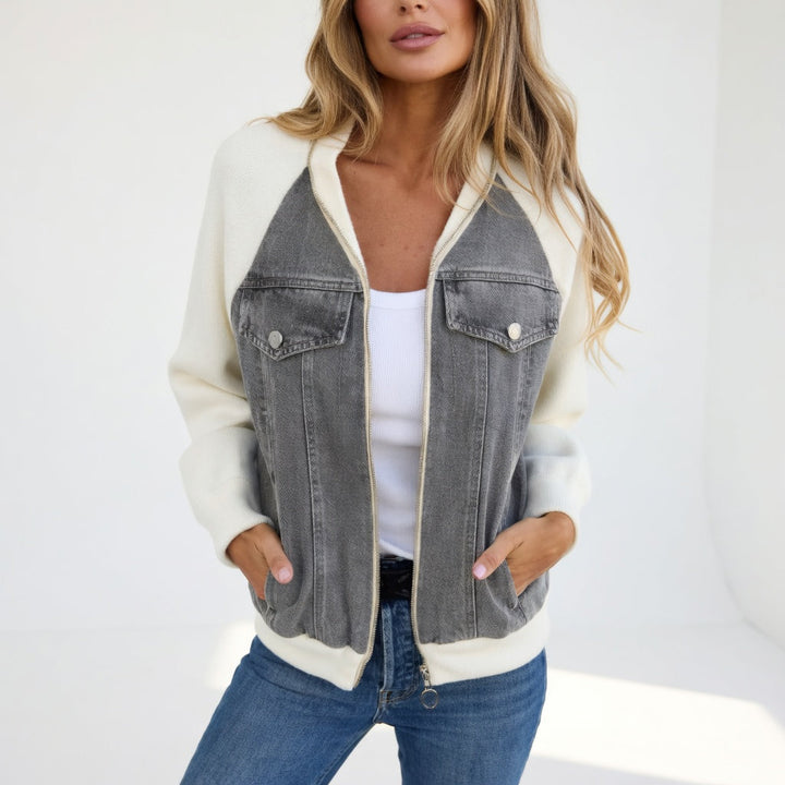 Ilaria | Giacca in denim e maglia con zip