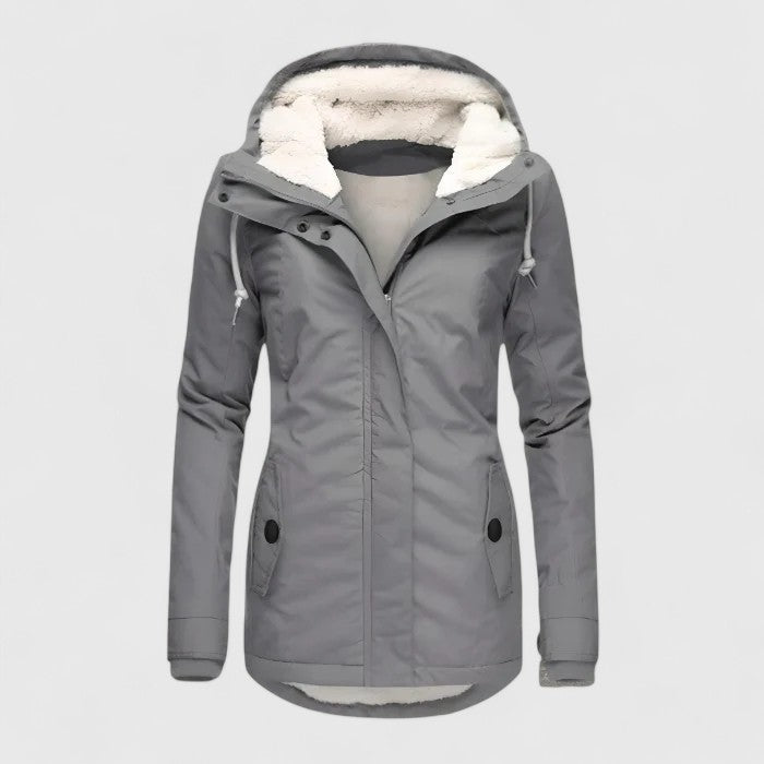 Bianca | Parka Imbottito con Cappuccio Foderato in Teddy