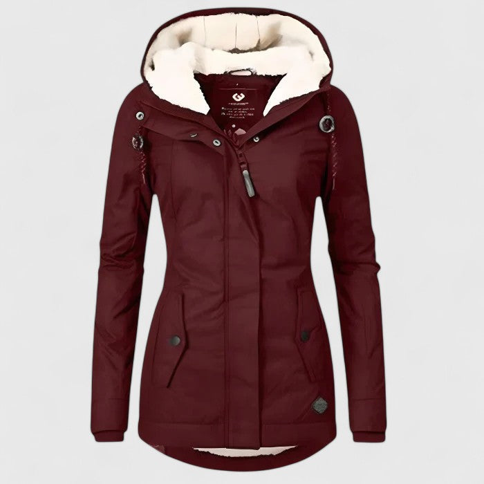Bianca | Parka Imbottito con Cappuccio Foderato in Teddy