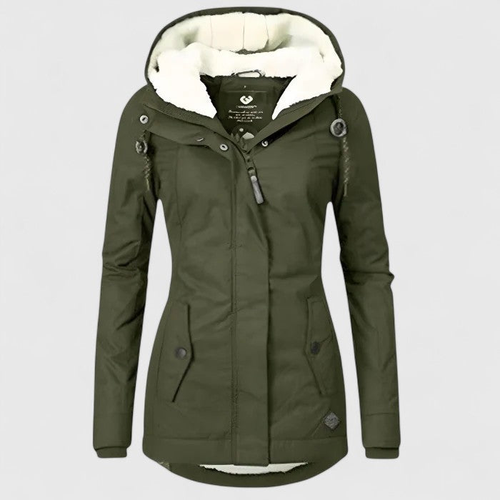 Bianca | Parka Imbottito con Cappuccio Foderato in Teddy
