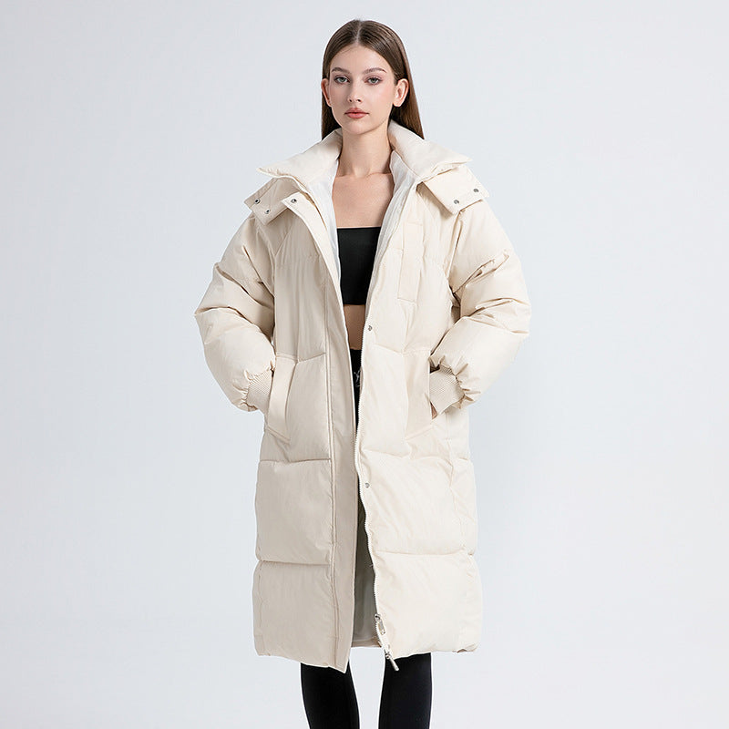 Gaia | Piumino lungo oversize con collo alto