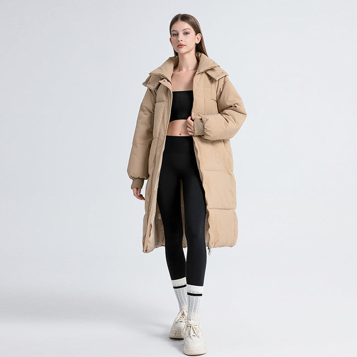 Gaia | Piumino lungo oversize con collo alto