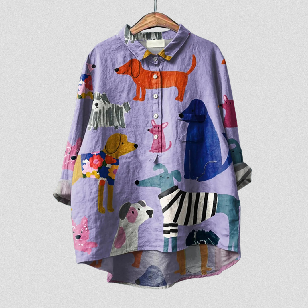 Alessia | T-shirt artistica casual con cani