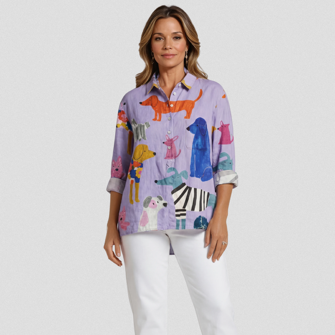 Alessia | T-shirt artistica casual con cani