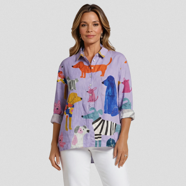 Alessia | T-shirt artistica casual con cani