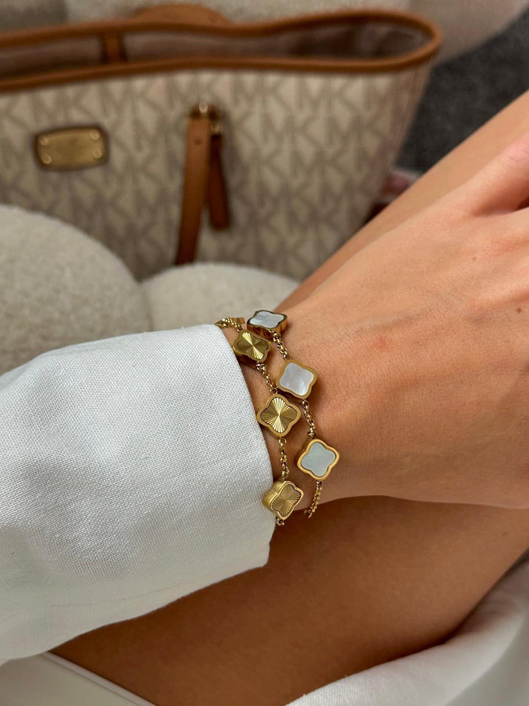Bracciale trifoglio stile Celine