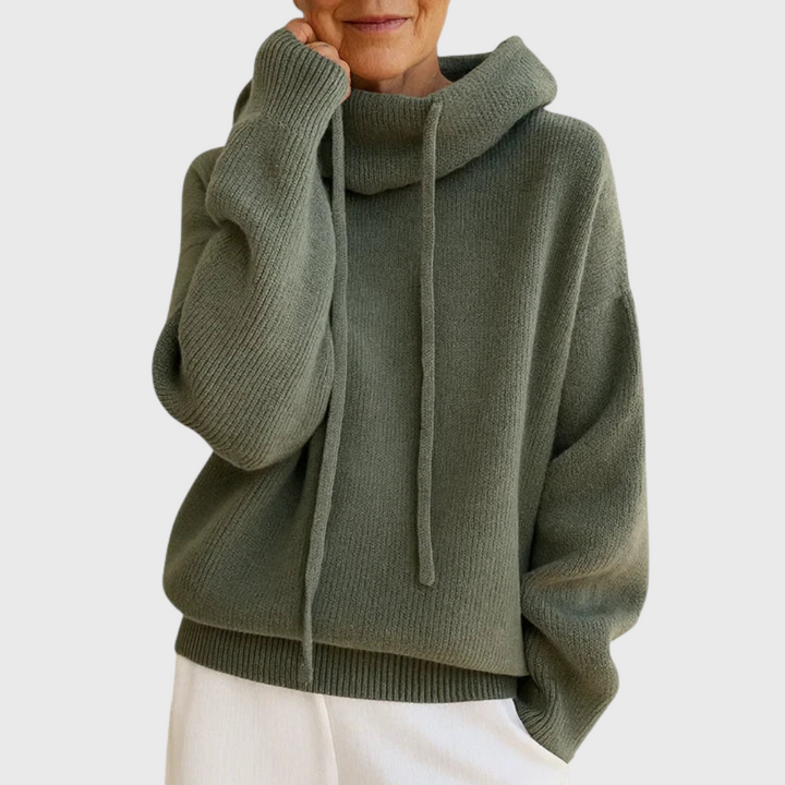 Bianca | Maglione a trecce con collo alto