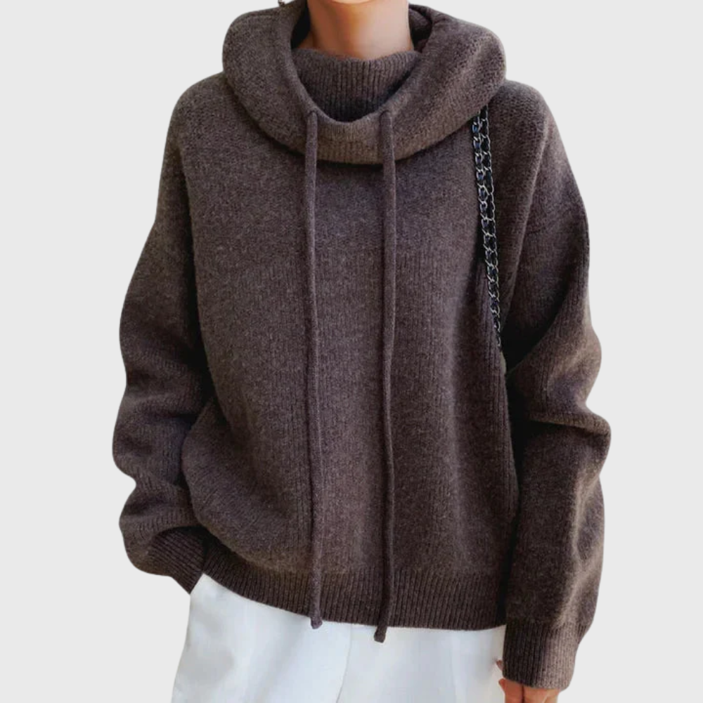 Bianca | Maglione a trecce con collo alto