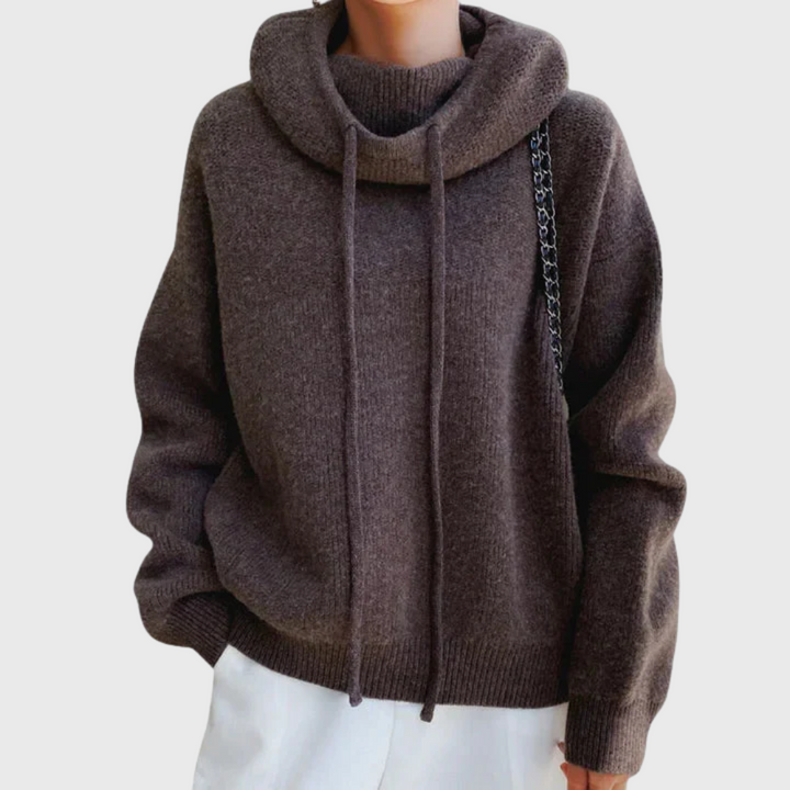 Bianca | Maglione a trecce con collo alto