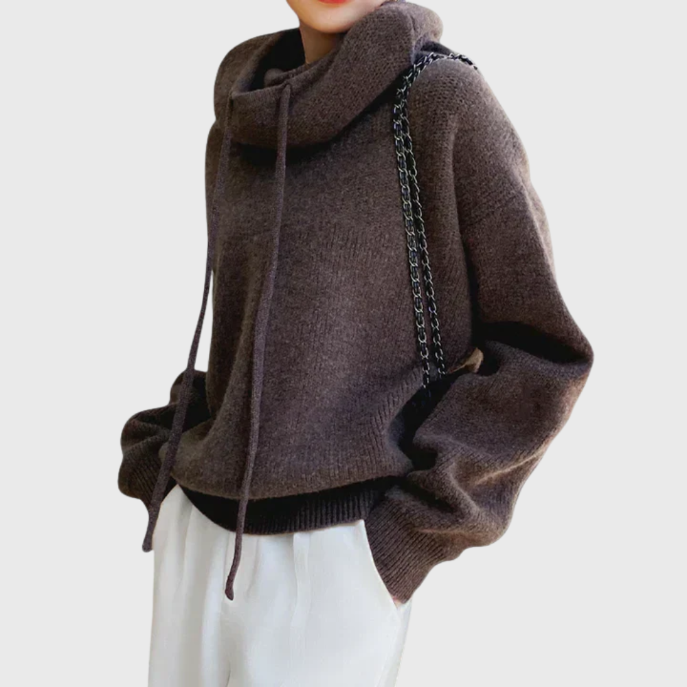 Bianca | Maglione a trecce con collo alto