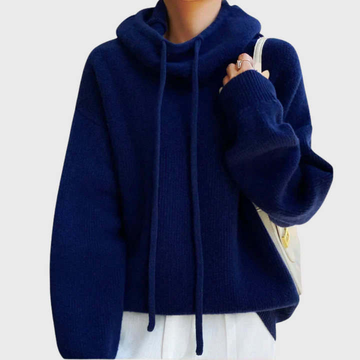 Bianca | Maglione a trecce con collo alto